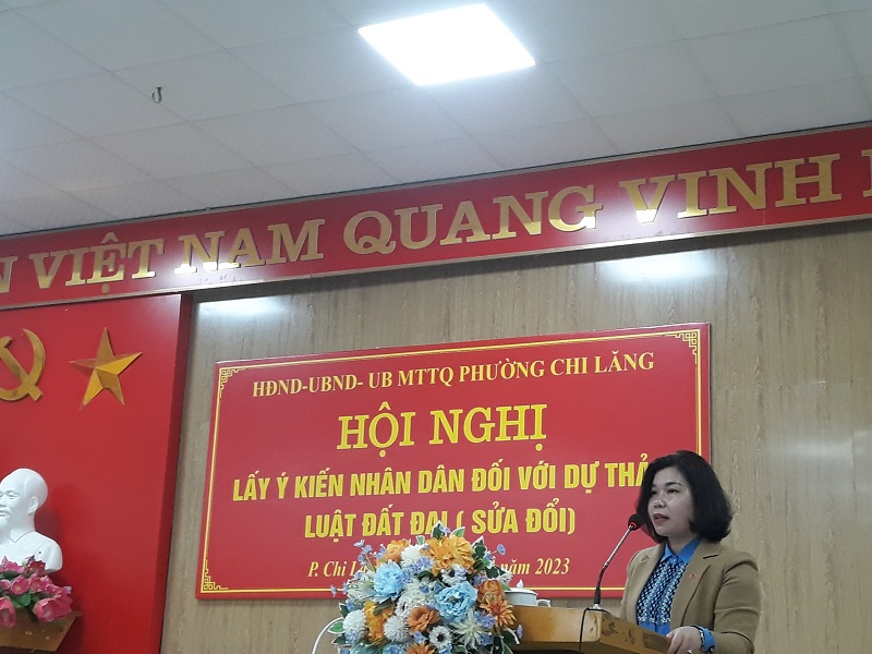 Đ/c Bí thư Đảng Ủy – Chủ tịch UBND phường Chi Lăng
